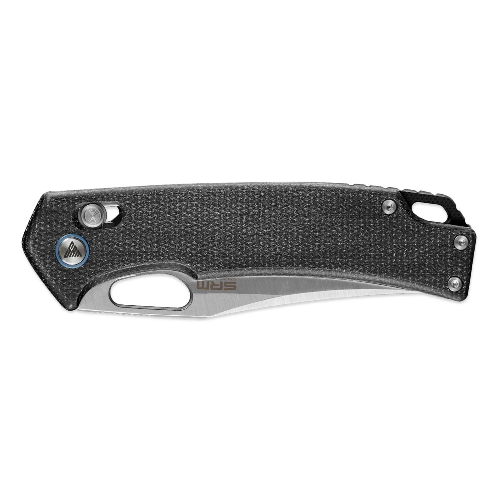 Side view of SRM Retriever 9203-MB hunting folding knife handle