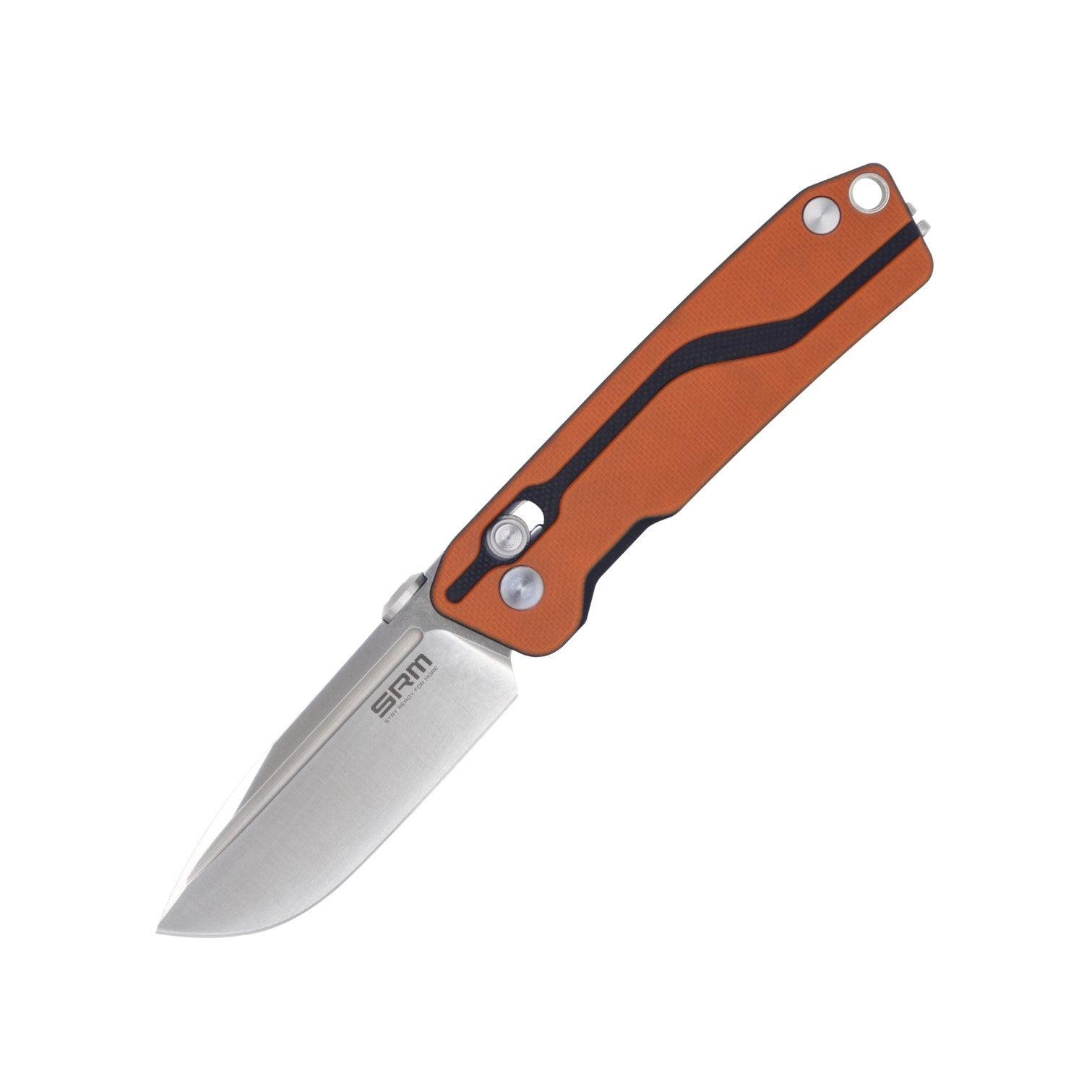 SRM tactical pocket knife Rubik 7228-GJ | D2 steel blade and orange G10 handle