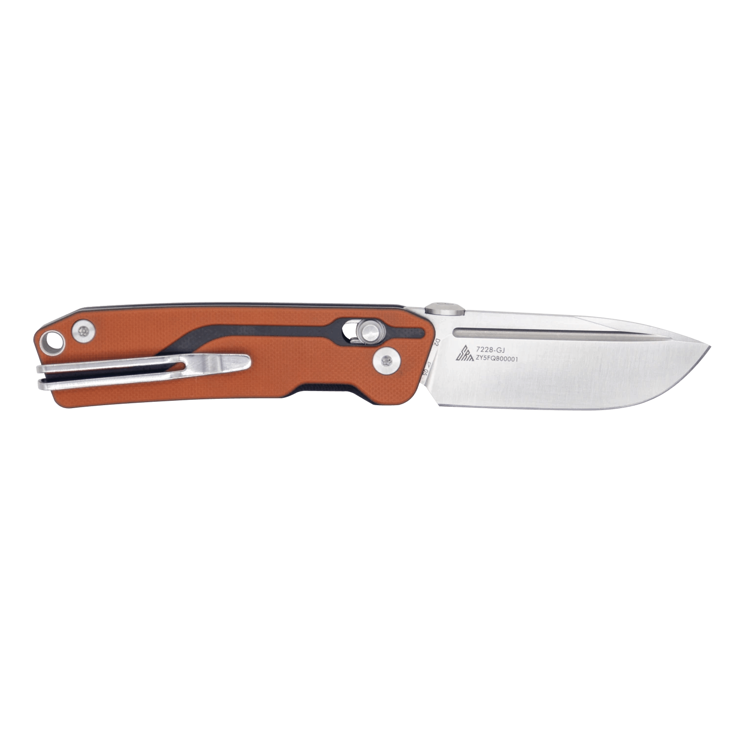 SRM tactical pocket knife Rubik 7228-GJ | D2 steel blade and orange G10 handle