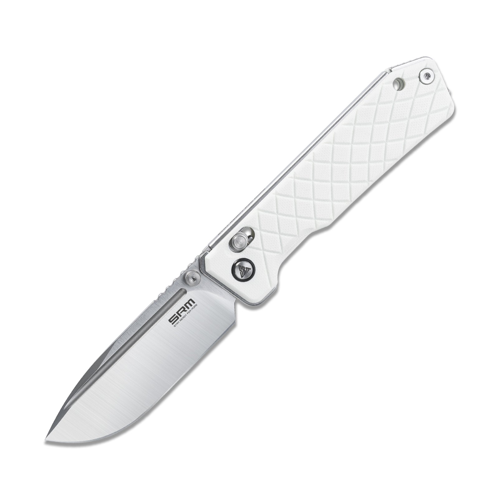 SRM tactical pocket knife Rubik 7228B-GT | 14C28N blade and white G10 handle