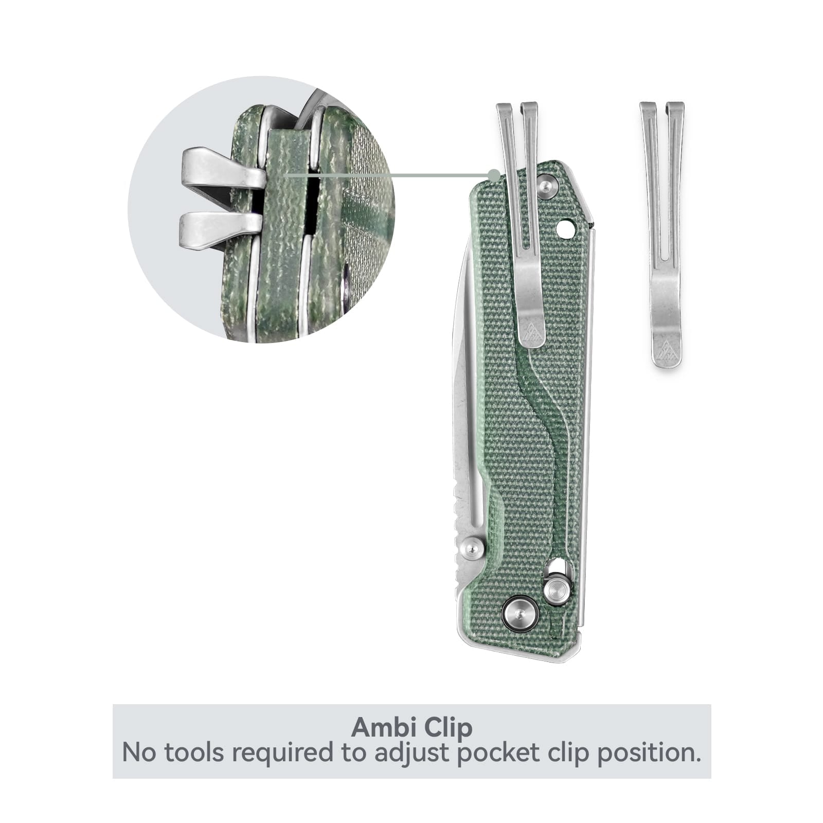 SRM Tactical Pocket Knife Rubik 7228B-MG | EDC Knife with Ambi clip