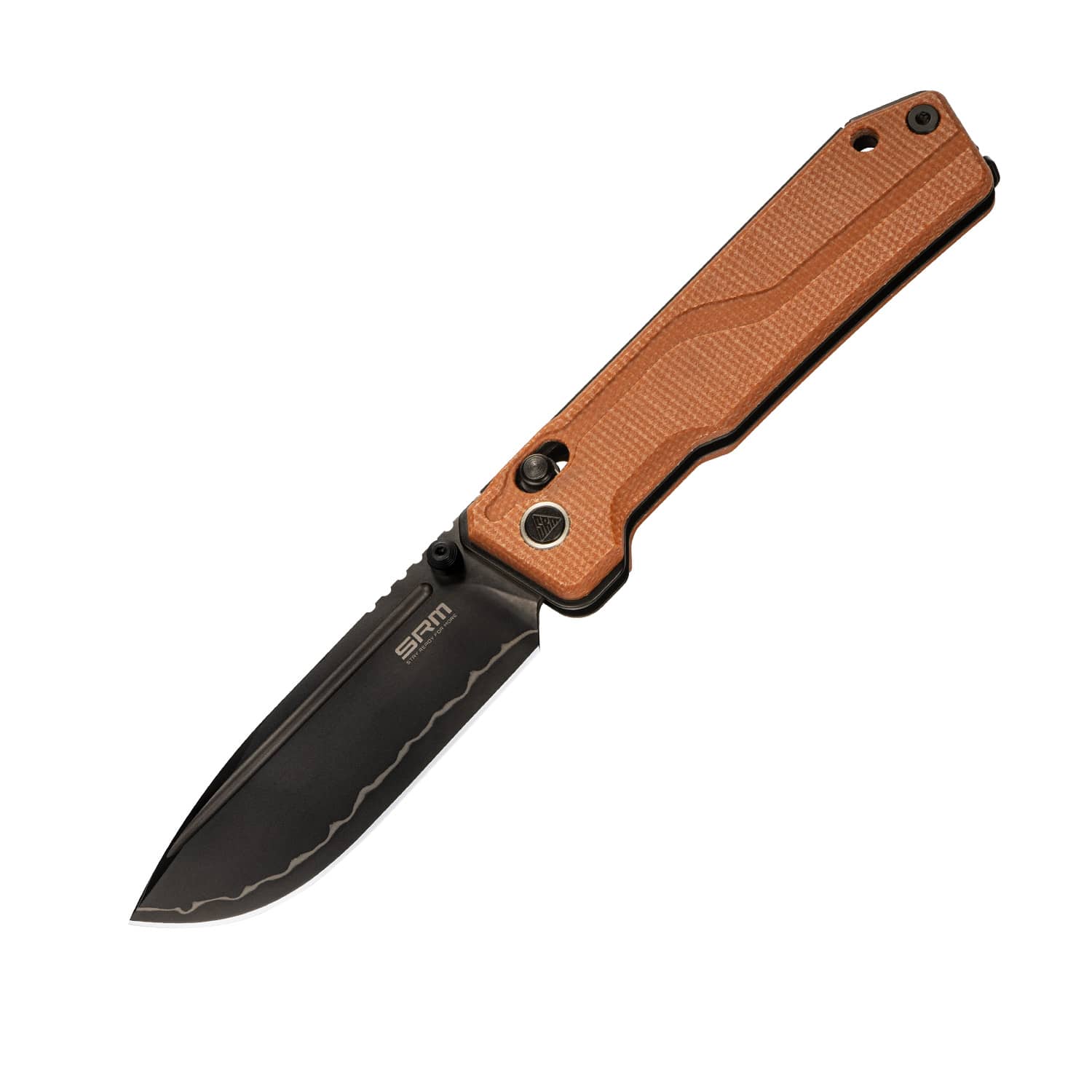 SRM Ambi Lock tactical pocket knife Rubik 7228B-MN2 - Brown Micarta Handle