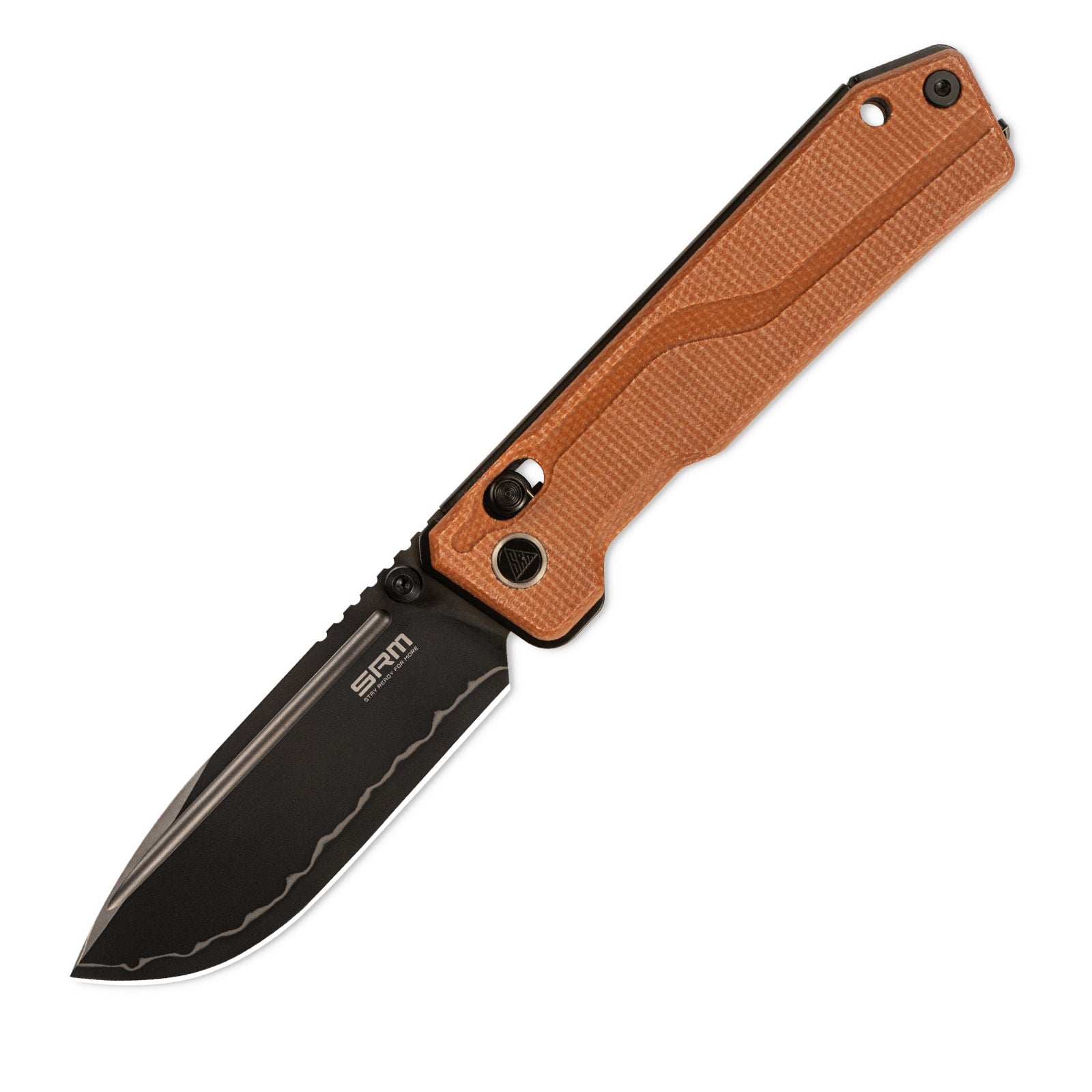 SRM Rubik 7228B-MN2 tactical pocket knife with blade open