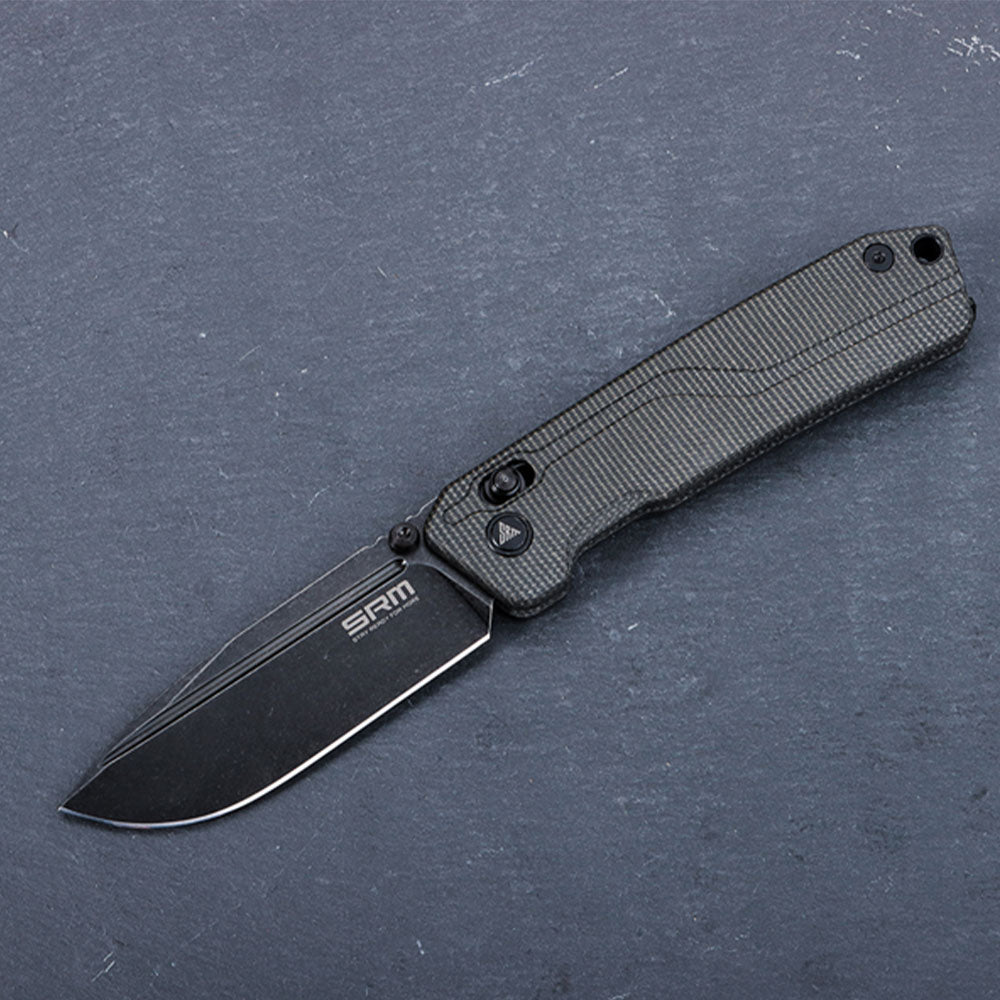 SRM tactical pocket knife Rubik 7228L-MB2 | 10Cr15CoMoV blade and Micarta handle