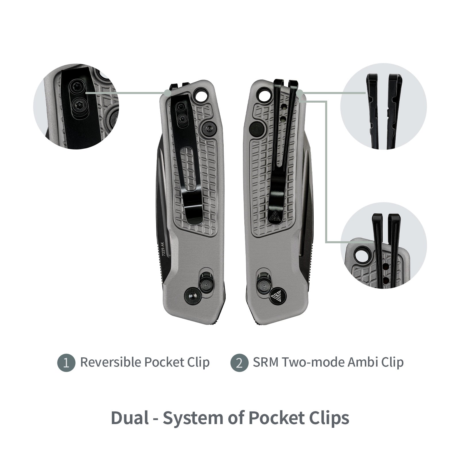 SRM EDC pocket knife Scout 7229-AK | 14C28N steel blade and Aluminum handle tactical knife