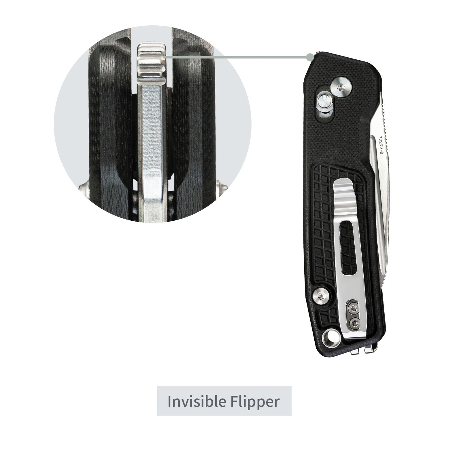 SRM EDC pocket knife Scout 7229-GB | Invisible flipper opens smoothly