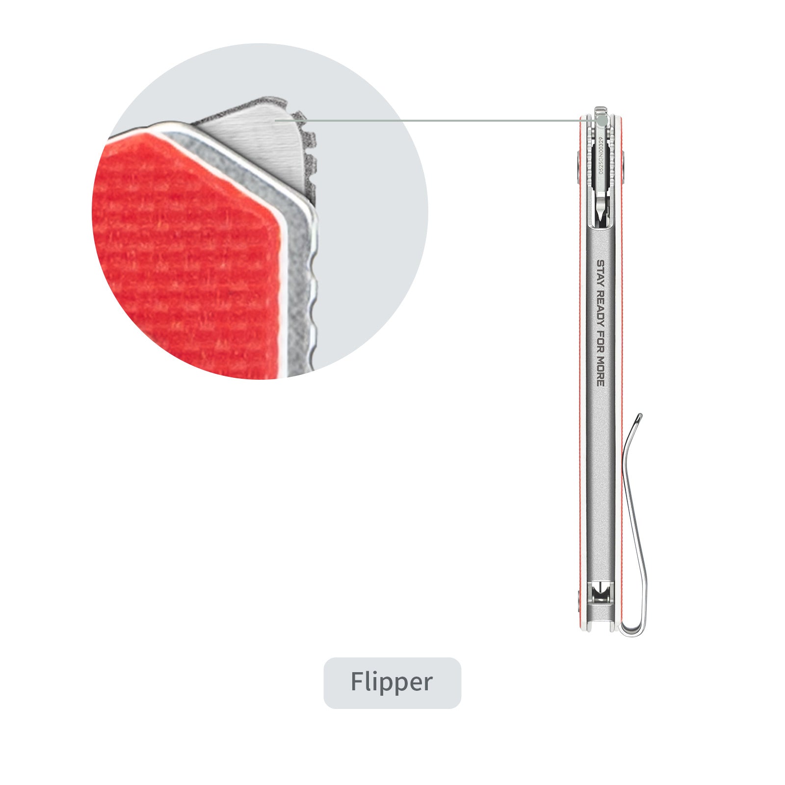 Image showcase SRM Swift 125L-GR liner lock knife invisible flipper - allows for one-handed smooth deployment