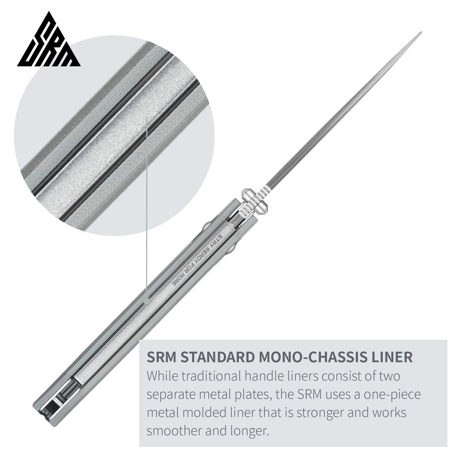 SRM Ambi Lock EDC pocket knife Terrier 258L-GK2 | Mono-Chassis Liner