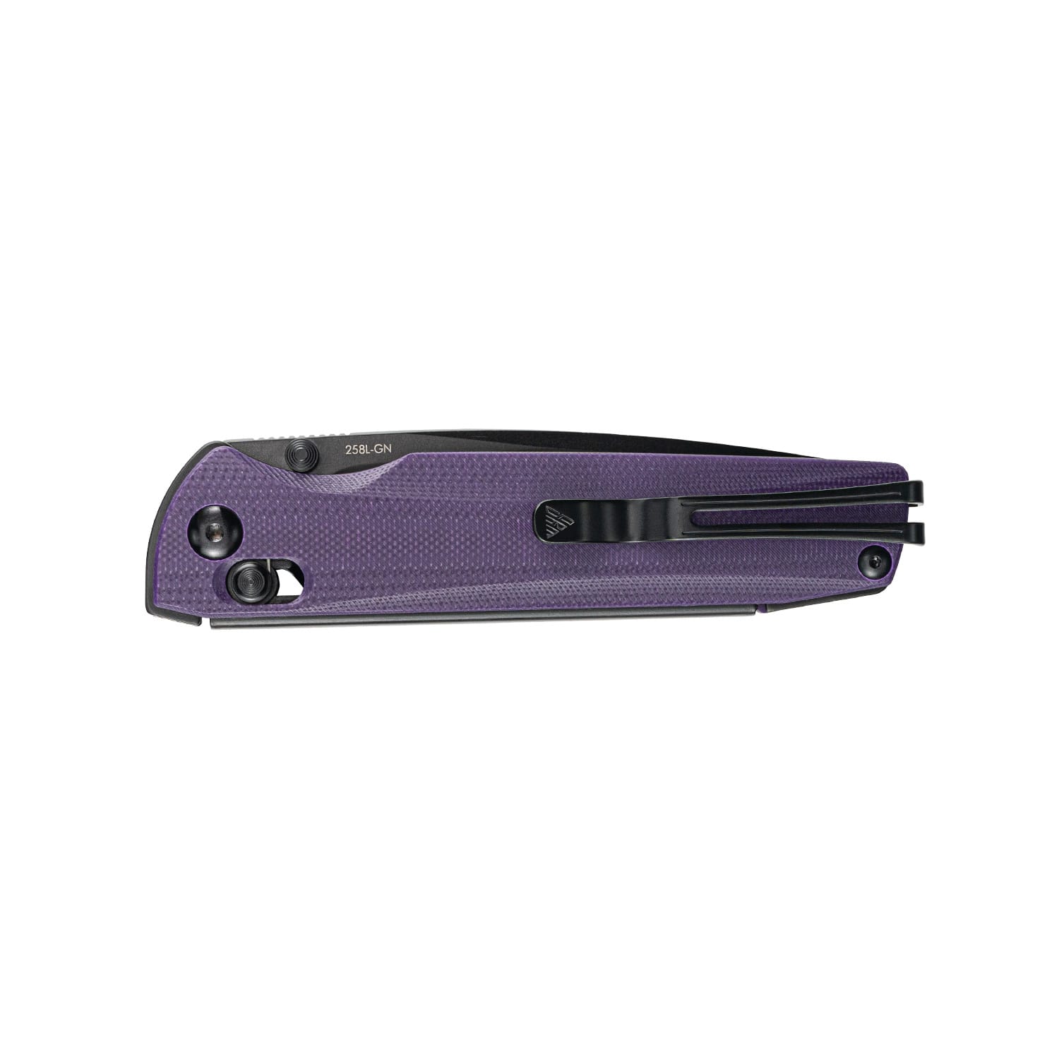 SRM EDC pocket knife Terrier 258L-GN | D2 steel blade and purple G10 handle