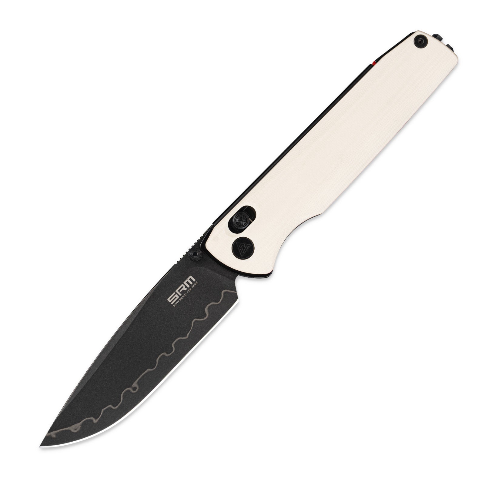 SRM EDC pocket knife Terrier 258L-GT2 - White & 
Red liner G10 handle