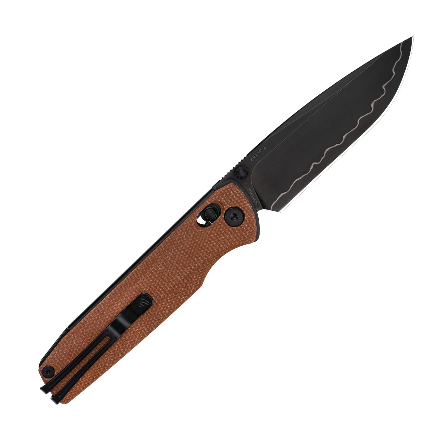 SRM Ambi lock EDC pocket knife Terrier 258L-MN2 - Brown Micarta handle