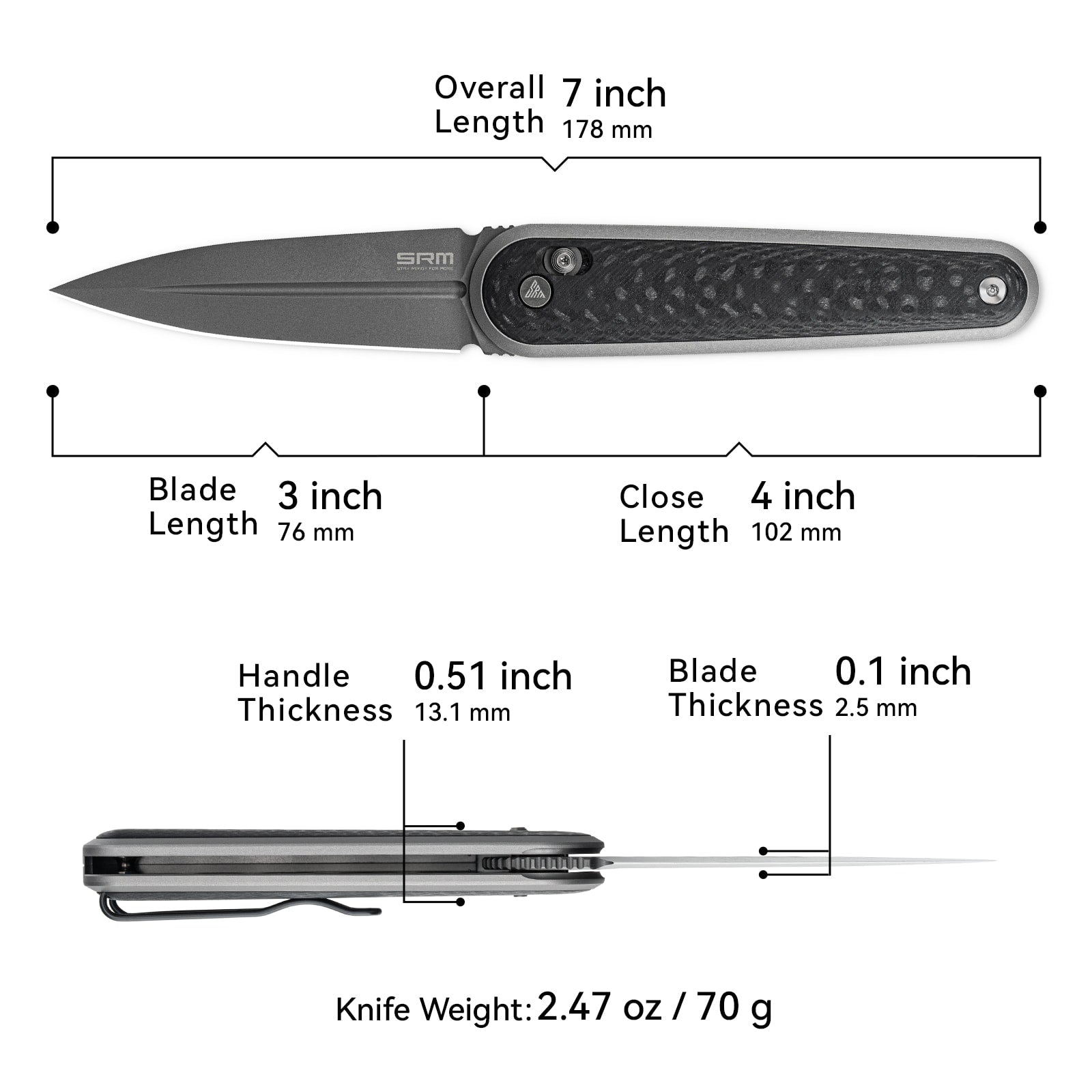 SRM Twin 251MB-GB (2.99" N690 Blade, G10 Handle)