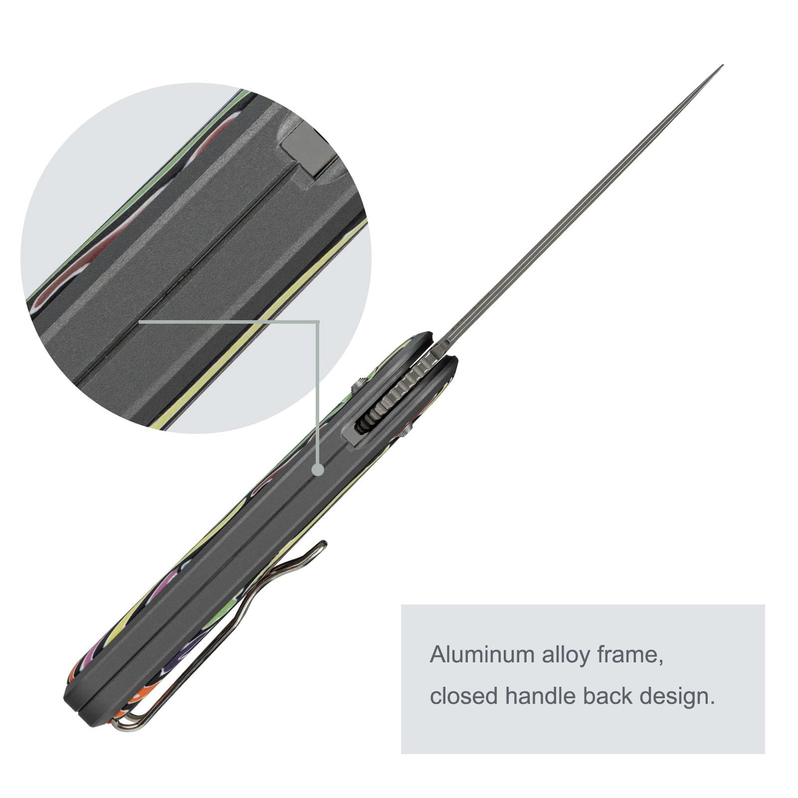 SRM EDC pocket knife 251MB-GX | N690 dagger blade and rainbow G10 handle