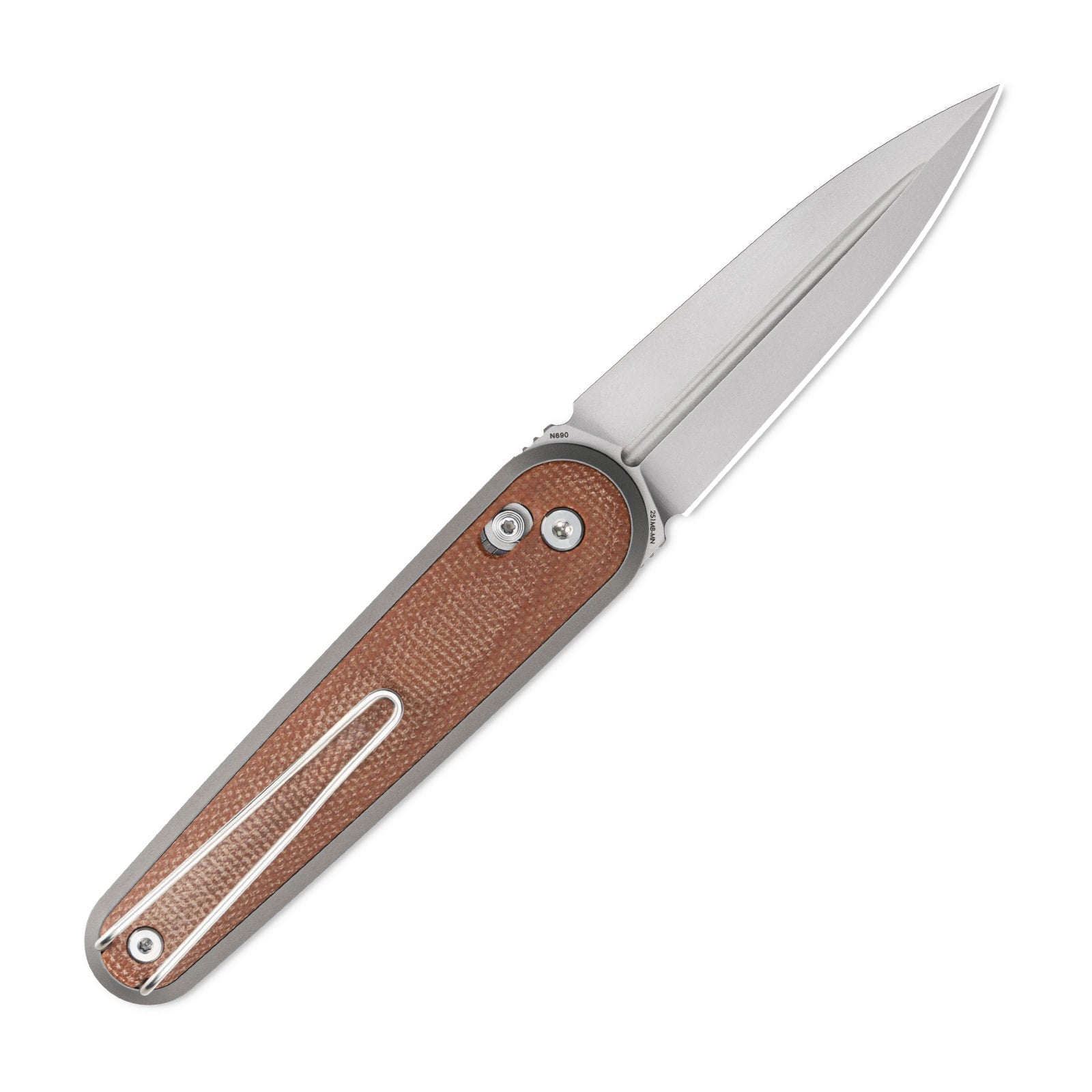 SRM EDC pocket knife Twin 251MB-MN - Invisible flipper dagger knife