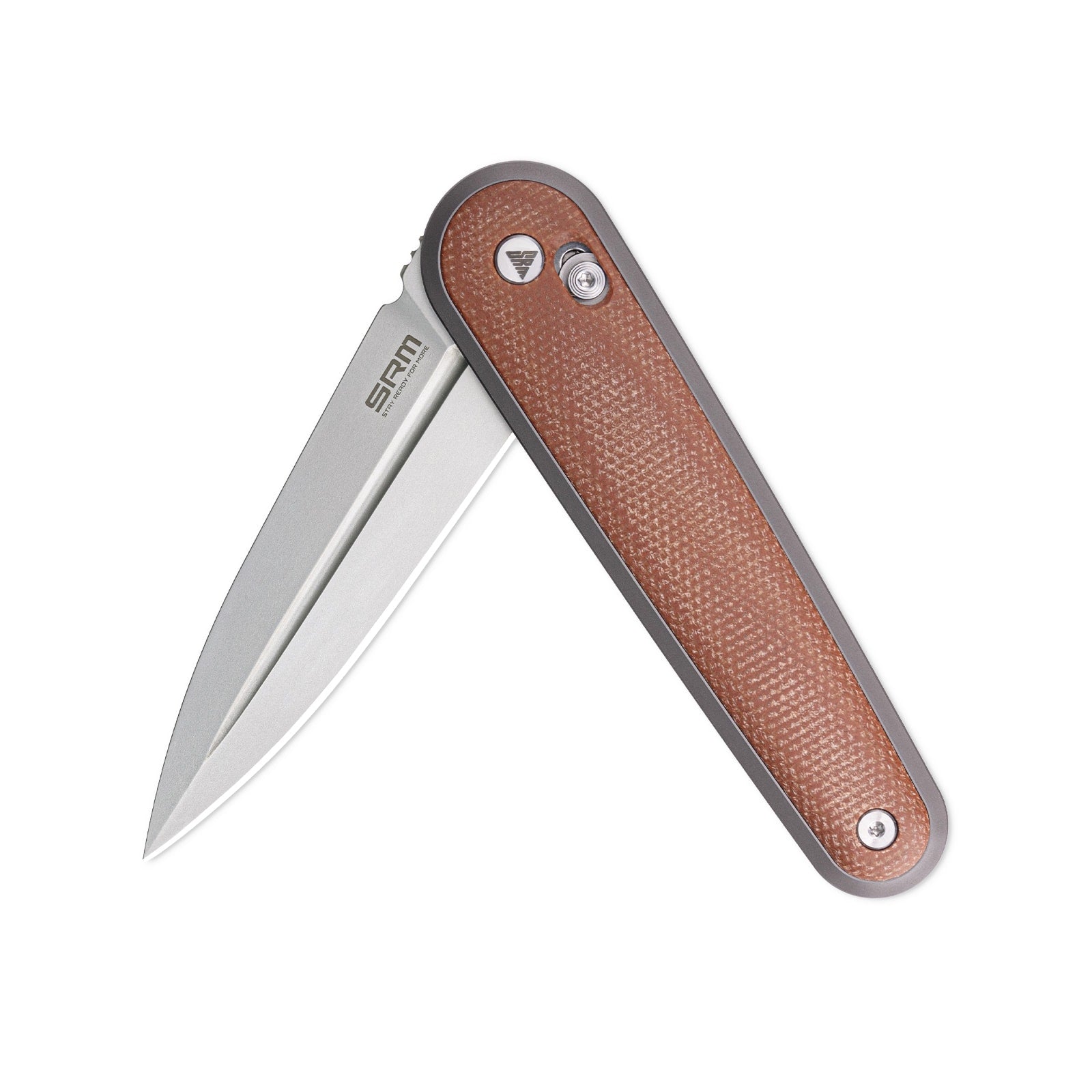 Half-folded state angle of the SRM Twin 251MB-MN EDC knife with blade open
