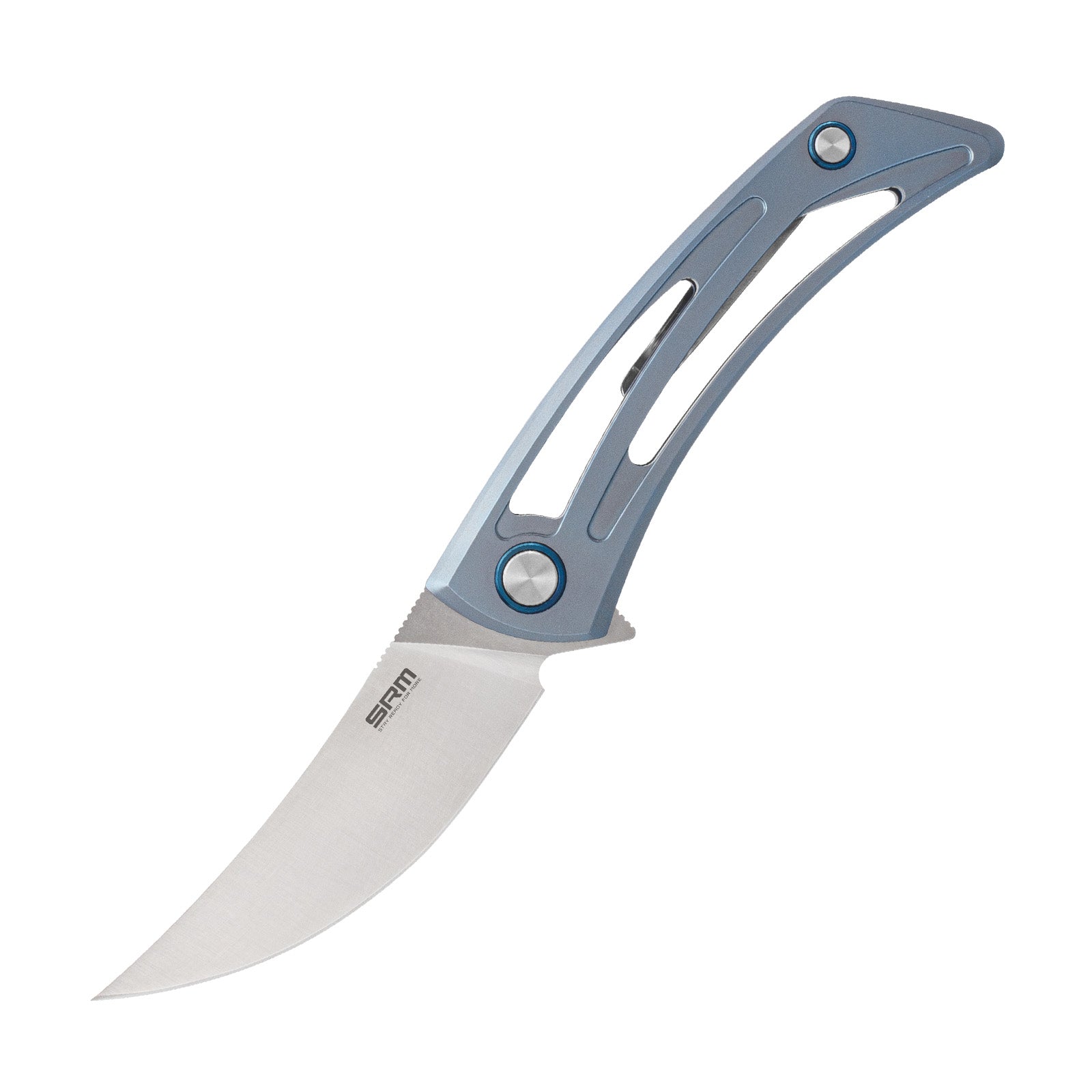 The image shows the deployment status of the SRM Unicorn 7415-TE frame lock knife.