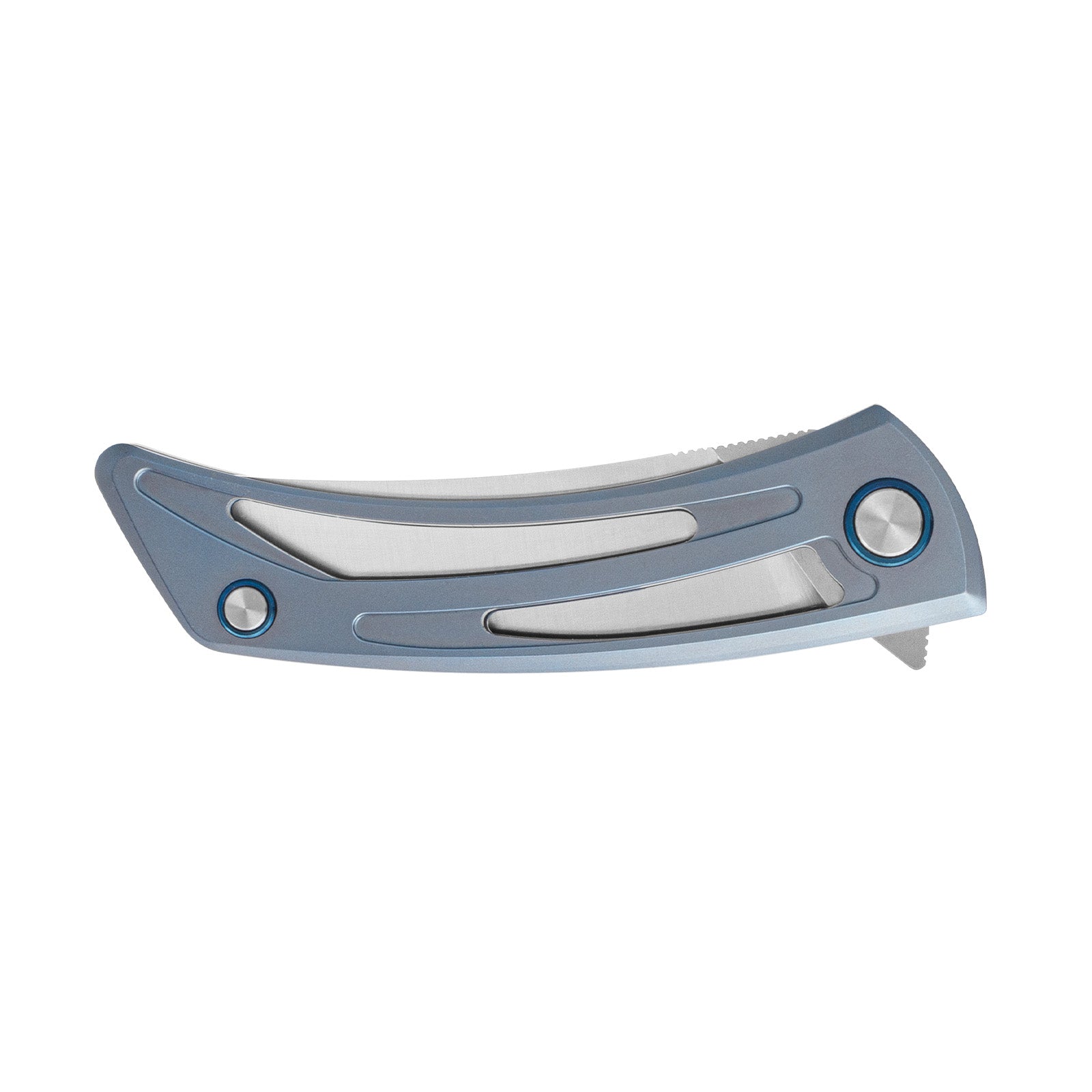 The image shows details of the handle of the SRM Unicorn 7415-TE frame lock knife.