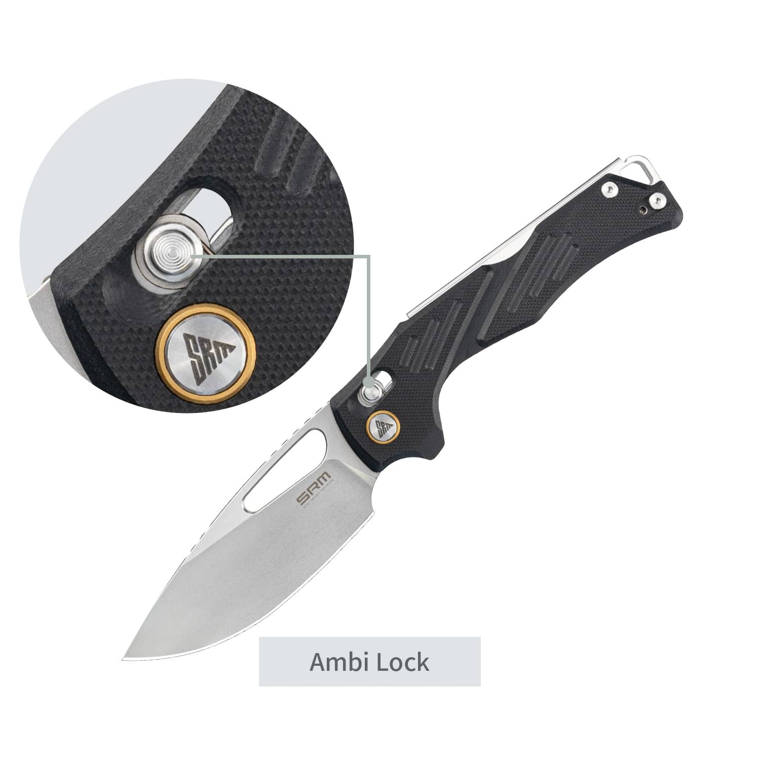 SRM Folding hunting knife Mirage 239X-GB | 14C28N blade and black G10 handle