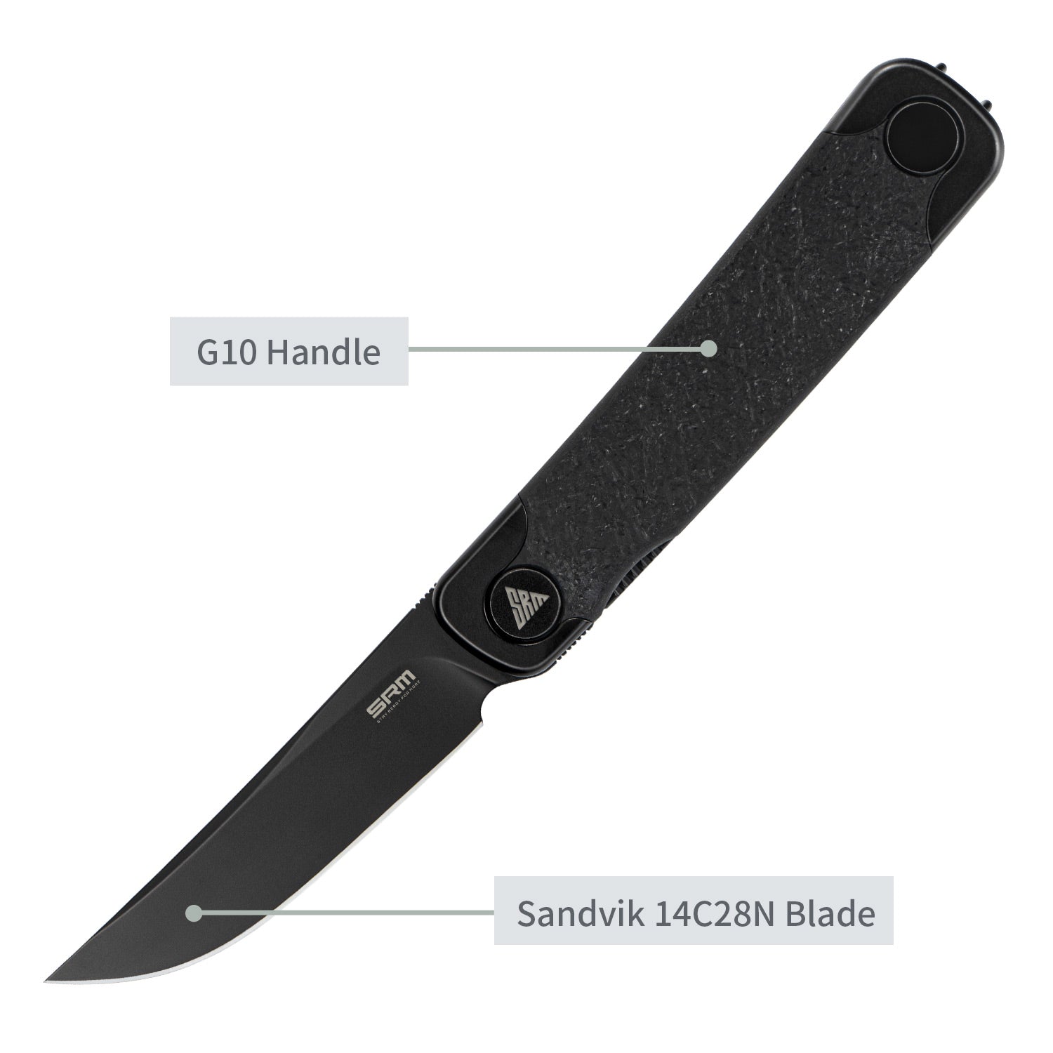 SRM Liner Lock Folding Knife (14C28N Blade, G10 Handle) Enso 131M-GB