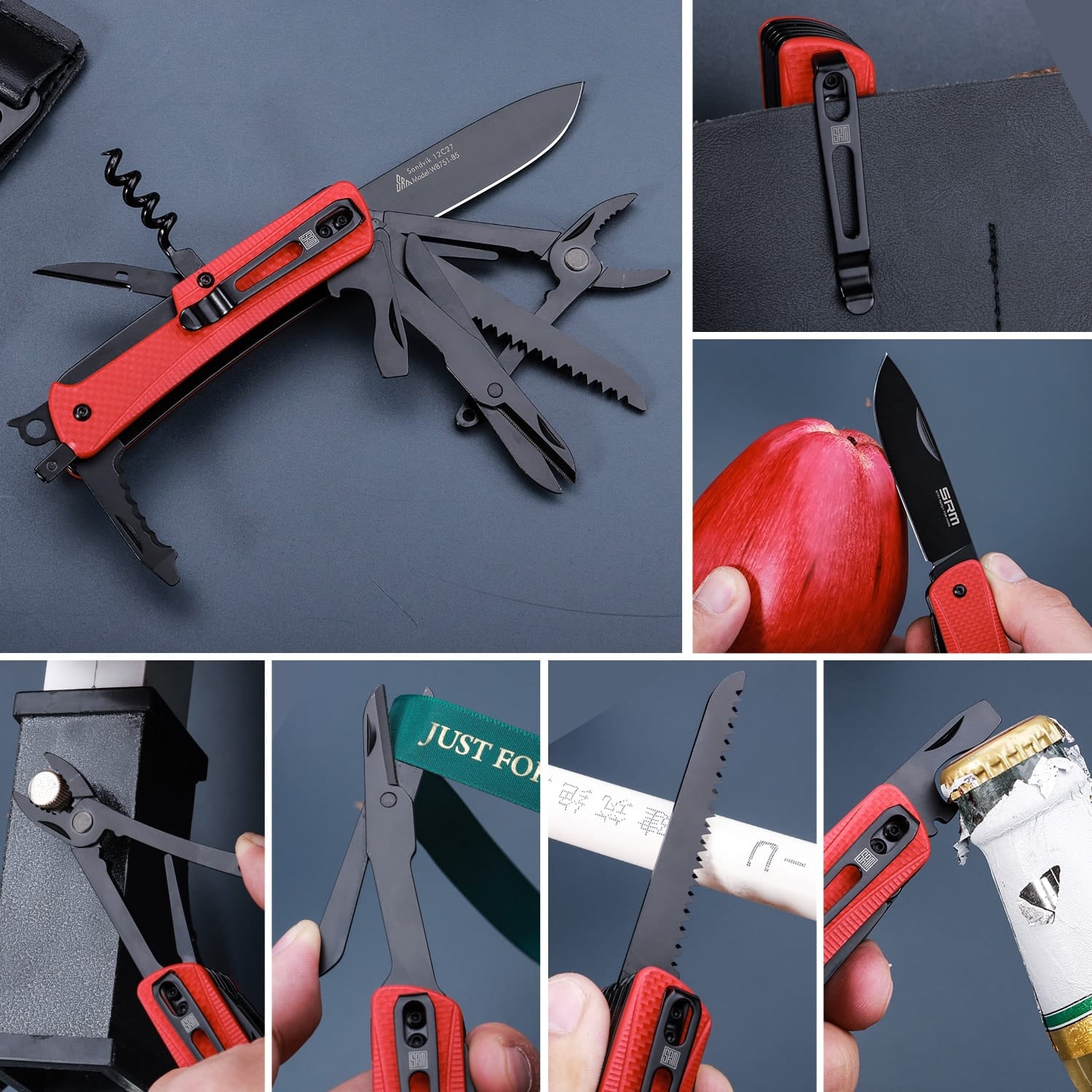 SRM outdoor multifunctional folding knife WB751-B5