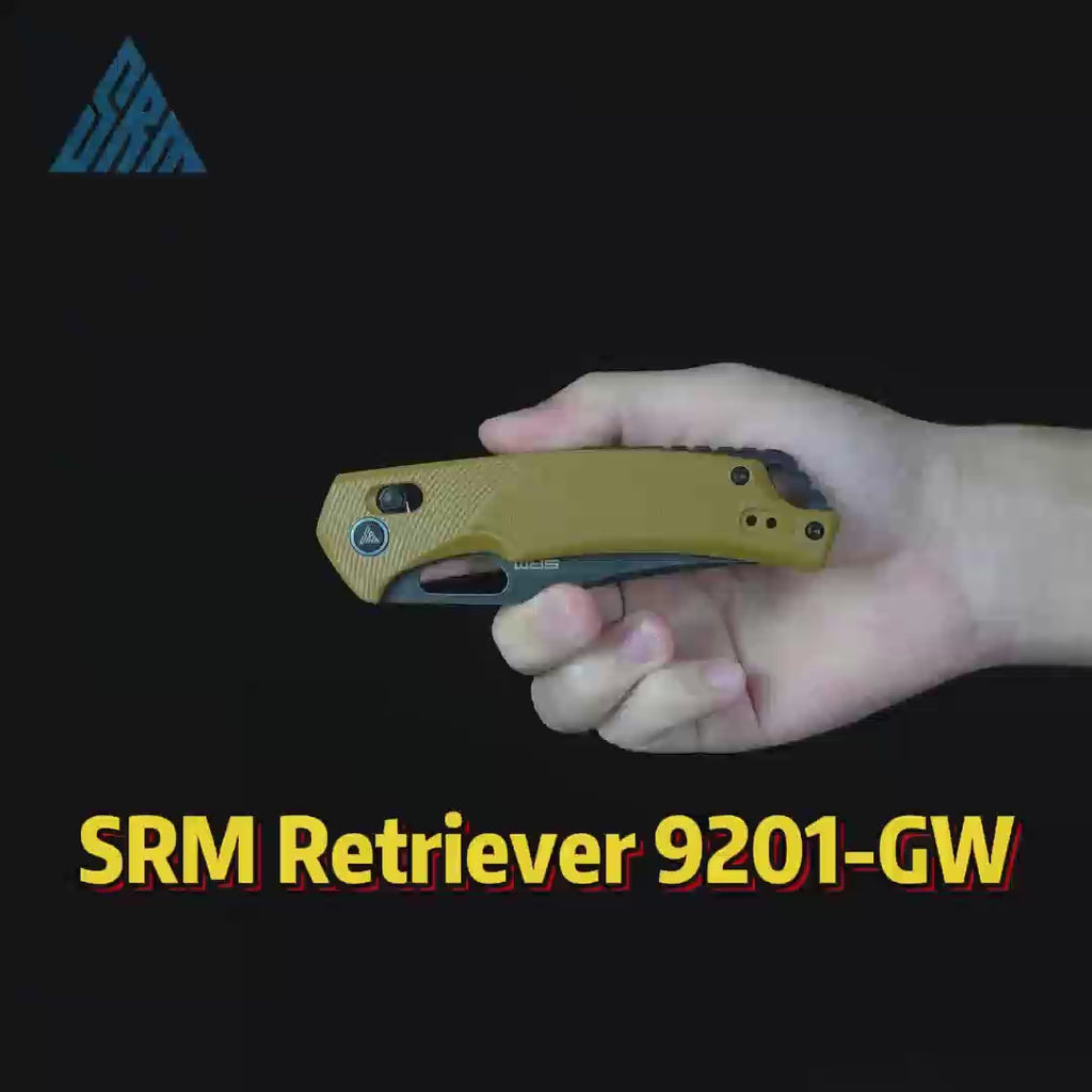 new! 14kgf 蕾フローライト&ハートラリマー　ブレス SRM Folding hunting knife Retriever 9201-GW - Clip point blade knife